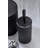 Stylish Bathroom Set (2 Pieces), Black Plastic, 8.7 x 7.5 inches & 3.9 x 12.6 inches | 100% Durable Plastic, 210.0 fl oz Capacity | Dishwasher Safe, Modern Design for Elegant Home Décor-242703074