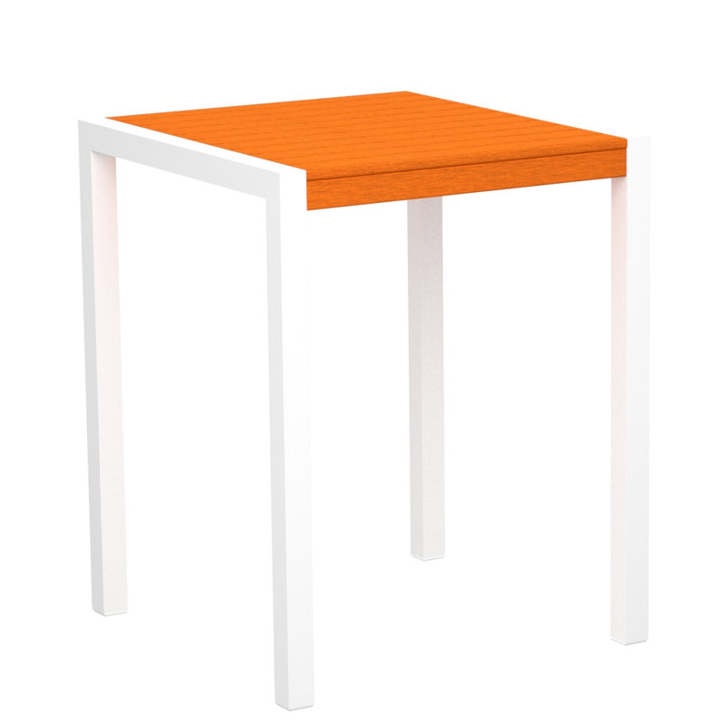 Table de comptoir POLYWOOD MOD, Tangerine, Blanc, L 35,18 po x P 35,18 po