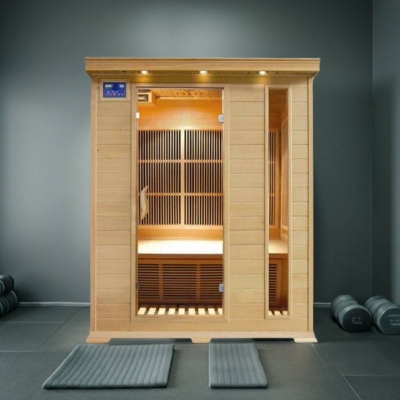 SunRay Saunas 3 - Person Bluetooth Compatible FAR Infrared Sauna in Hemlock