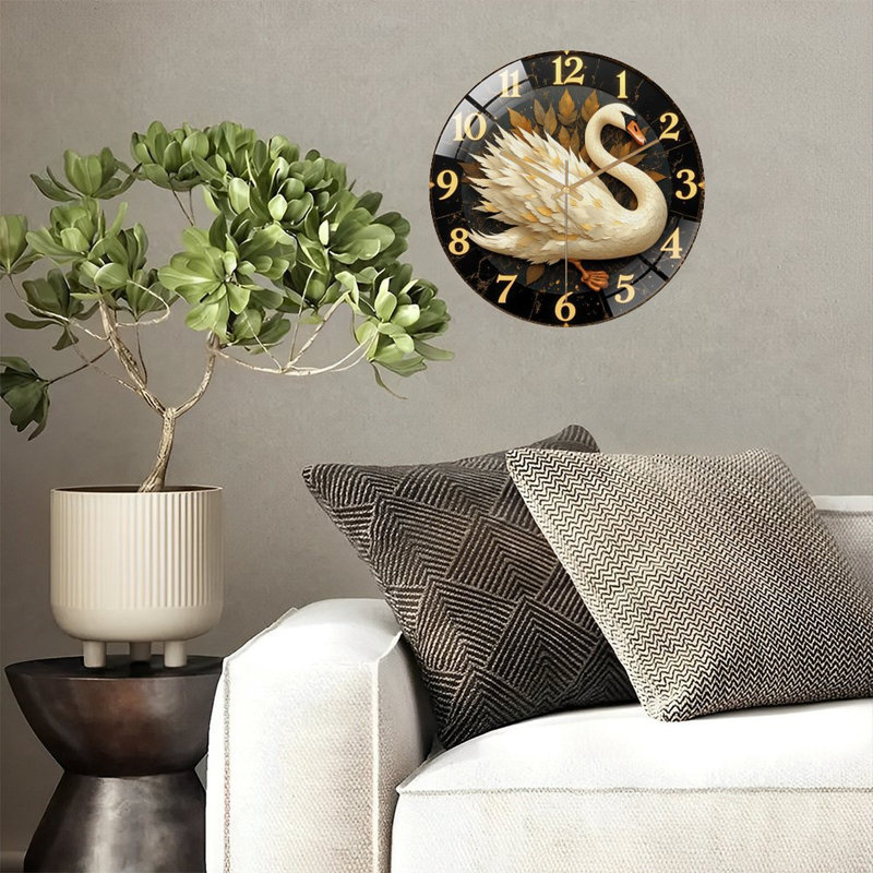 Horloge murale élégante 12 po Swan