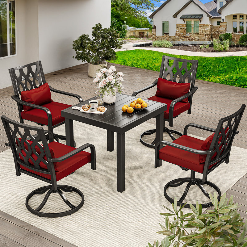 Fauteuil de patio pivotant avec coussins Mercedie