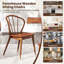 Chaise de salle à manger en bois avec dossier à haute broche et pieds en bois d'hévéa-106296241