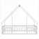 Kid’s bedroom: neutral gray solid pine house-shaped platform bed with fence and guardrails, fits twin size mattress for restful sleep and imaginative play