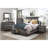 1Pc Queen Platform Bed With Footboard Storage