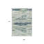 Tapis intérieur lavable abstrait vert ivoire et bleu denim 8 pi x 10 pi