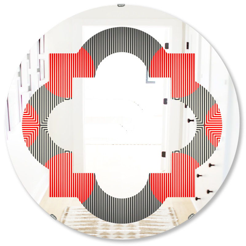 Miroir mural quadrilobe quadrilobe, H 31,5 po x l po