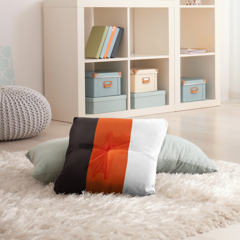  Coussin de sol touffeté, 26 po x 26 po, Orange