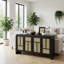 Buffet boho en rotin avec tablettes réglables