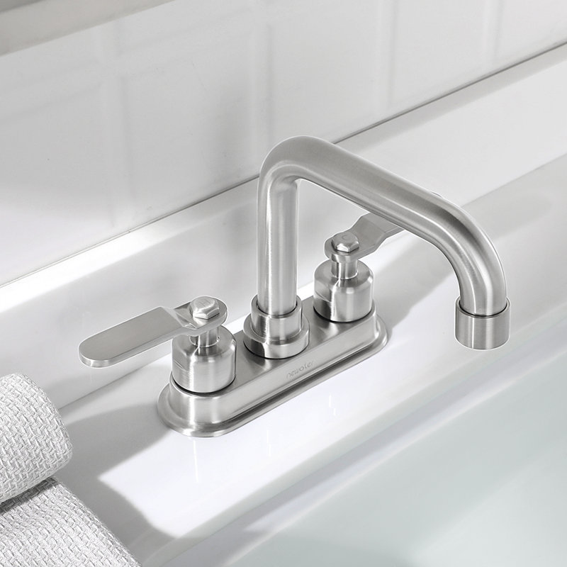 Centerset 2-Handle Bathroom Faucet with Drain Assembly, Brushed Nickel