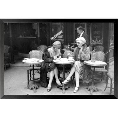 Vintage Jeunes Femmes (Girls At Cafe) Poster - Single Picture Frame Photograph