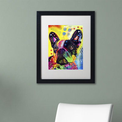 « french bouledogue 2 » par dean russo, reproduction d’impression sur toile encadrée