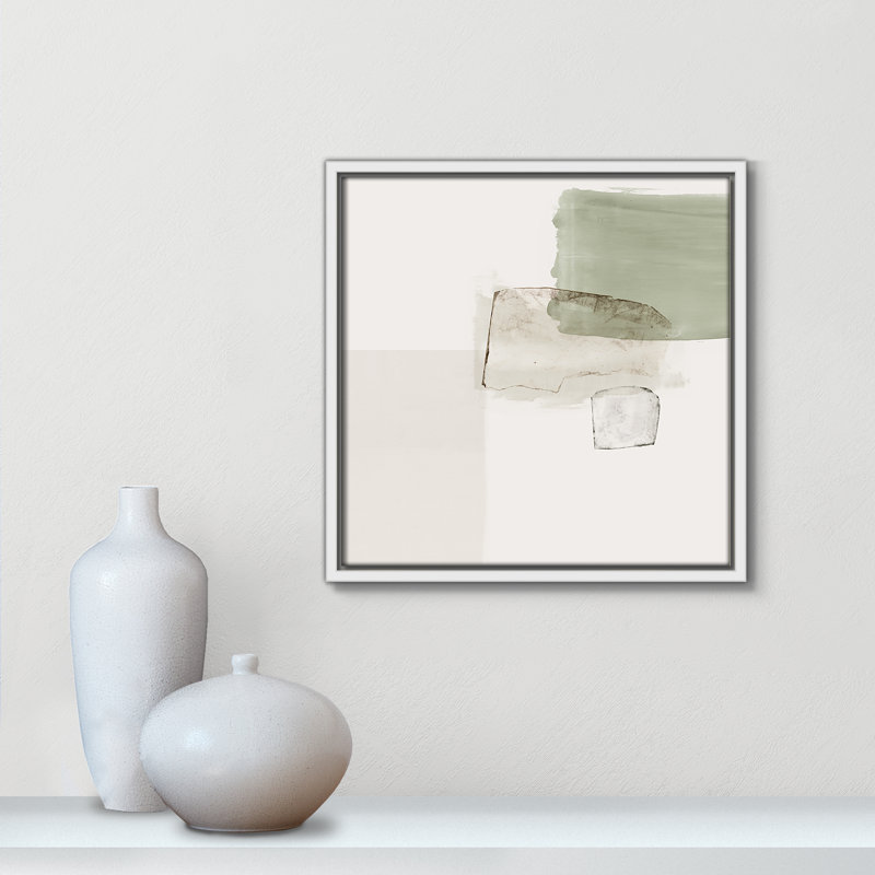 Carolsue Summer Days with You - Peinture sur toile avec cadre flottant, H 13,5 po x l 13,5 po, Blanc