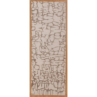 One-of-a-Kind 2'6" X 7' 2010s Runner Silk Area Rug in Silver