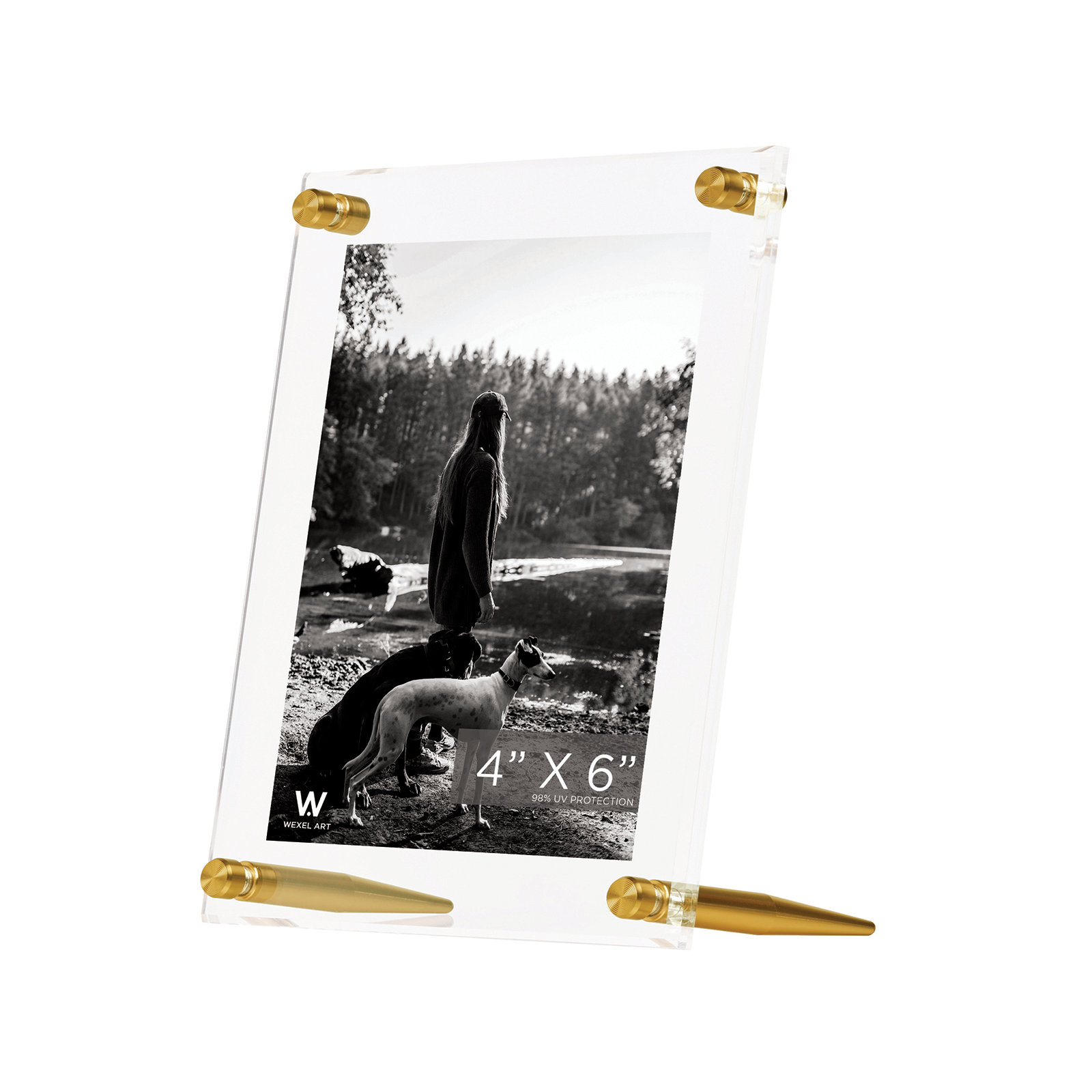 Cateno Tabletop Reversible Picture Frame, Gold, 4" x 6"
