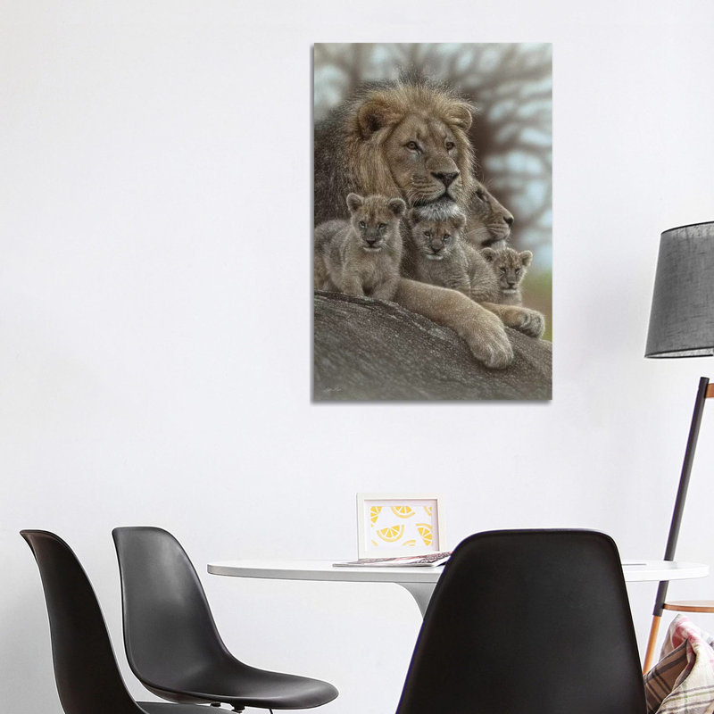 Lion - Family Man by Collin Bogle - Wrapped Canvas Print, 101.6 cm H x 66.04 cm W x 1.91 cm D