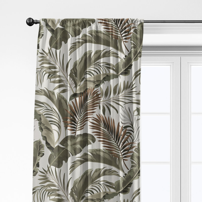 Frondosa  Copper Cotton Simple Top Pocket Drapery Panel Set of 2, 50" W  x 108" L
