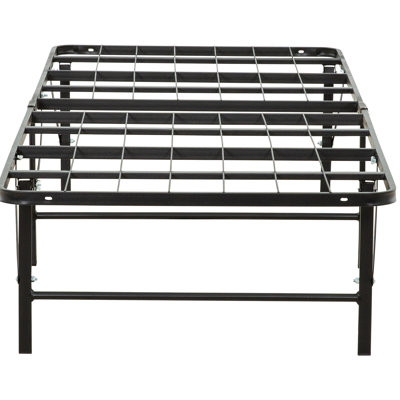 Lit plateforme en métal et base de matelas à conception compacte, avec de nombreuses options de rangement