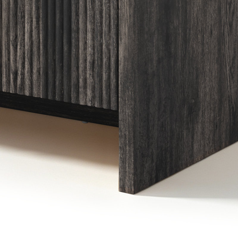 Table basse moderne avec 2 tiroirs et rangement ouvert Dulane, noir, Noir