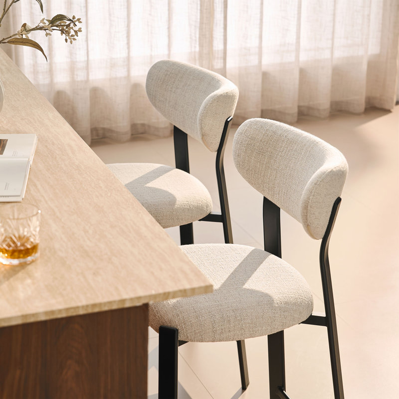 Marlow Upholstered Bar Stool, White, 4