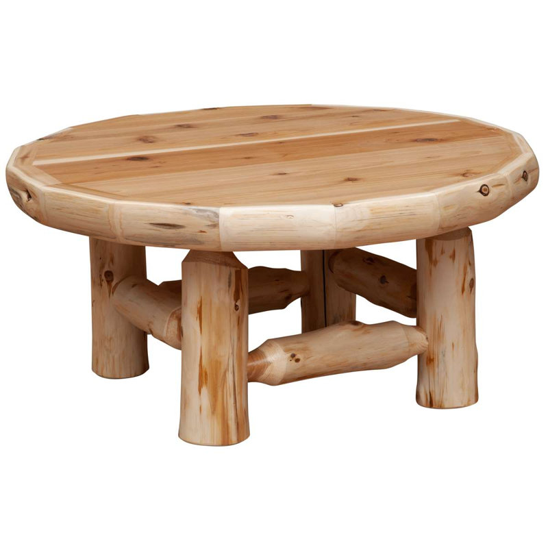 Table basse Cedar Log, 18" H x 42" W x 42" D, Rétro
