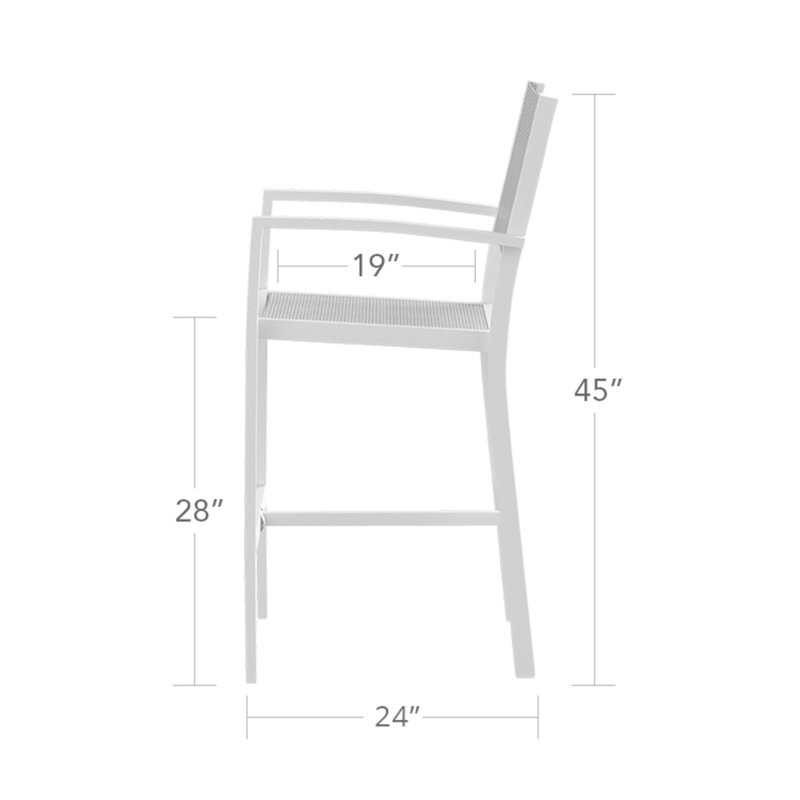 Chaise de bar Fusion, Platine Metallica, Gris Tex