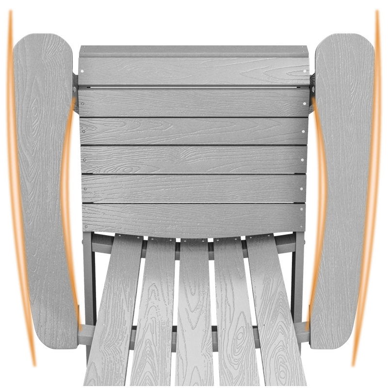 Ensemble de 2 chaises Adirondack en plastique pour l'extérieur, toutes saisons, pour la pelouse, le jardin, le foyer d'extérieur				