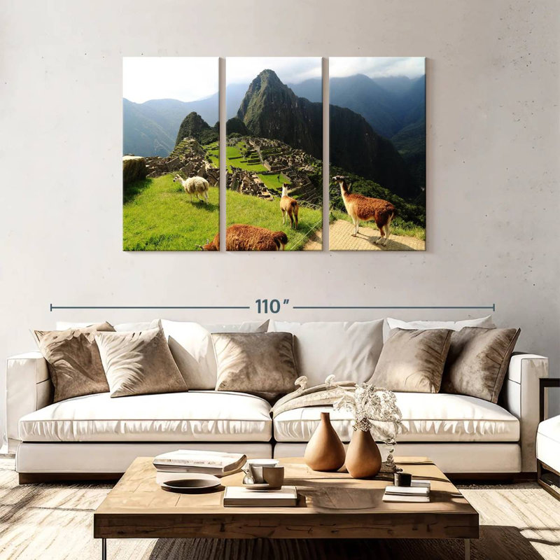 Lilie Llamas At Machu Picchu, 48" H x 74" W