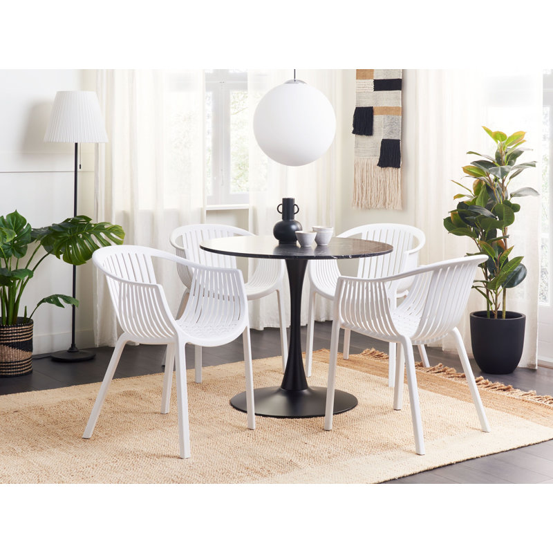 Anjali Stacking Patio Dining Armchair, White