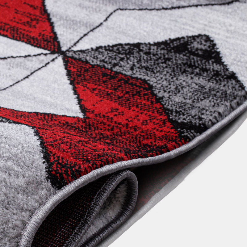 Cassien Dhurrie Red Rug, Rectangle 200 x 290cm
