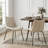 Set of 6 Mid-Century Modern Dining Chairs, Upholstered Faux Leather Side Chairs with Metal Legs, Beige-1244013425-1244013424
