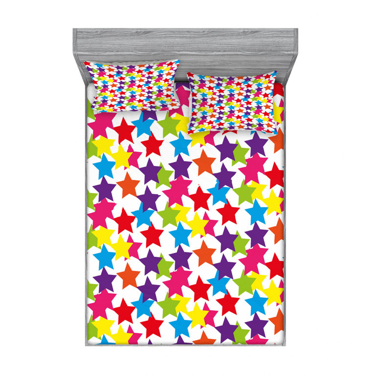 Ensemble de draps Funky Stars, Ensemble de draps pour lit double avec un drap-hou