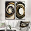 «Black, Silver and Gold Blirl Swirls», 2 pièces sur toile-475966468-475966472