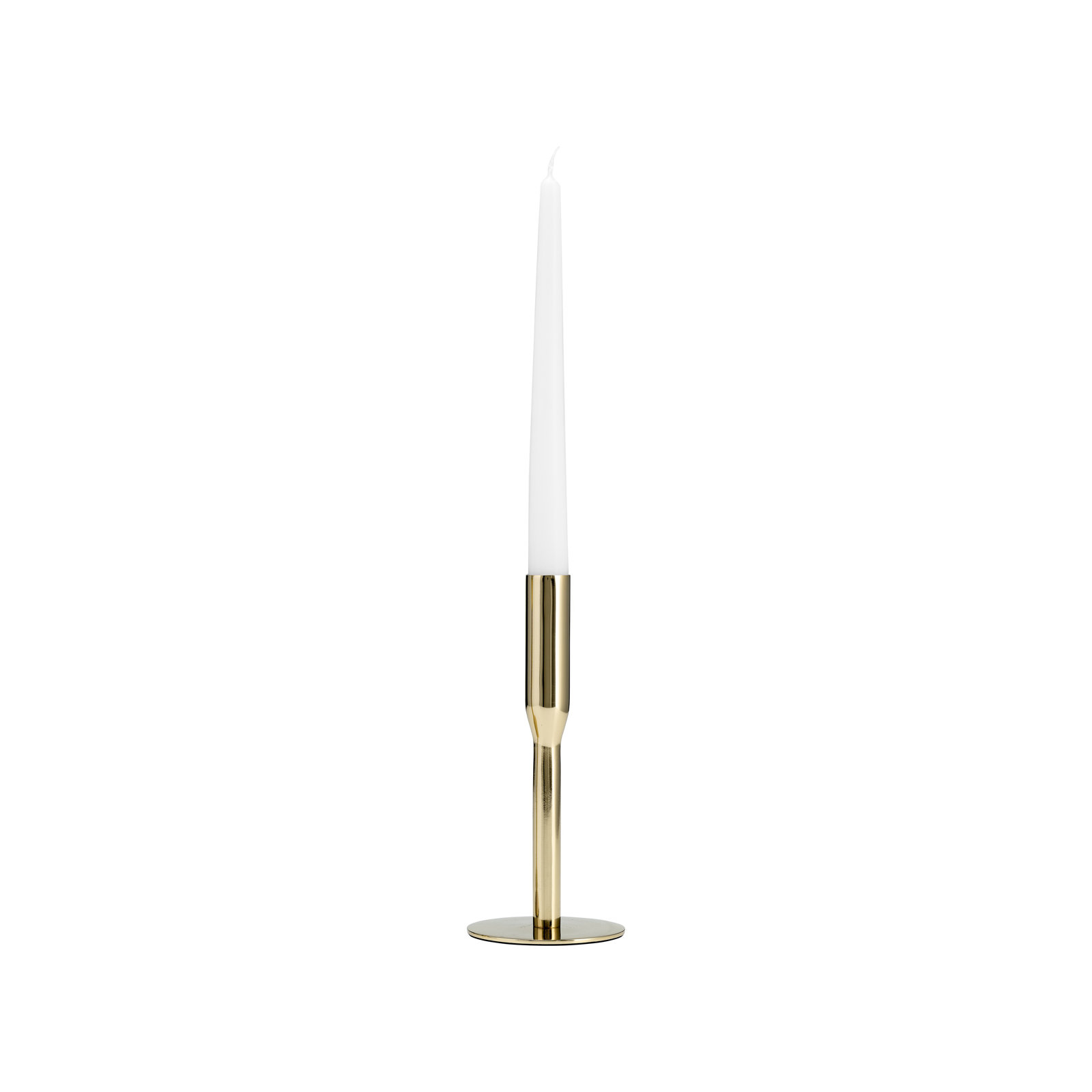 Metal, Taper Candle Holder, 8" H x 4" W x 4" D, Gold