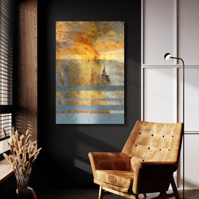 Wrought Studio «Light On The Water No. 1» par Marta Wiley, art mural en verre acrylique, 16 po x 24 po