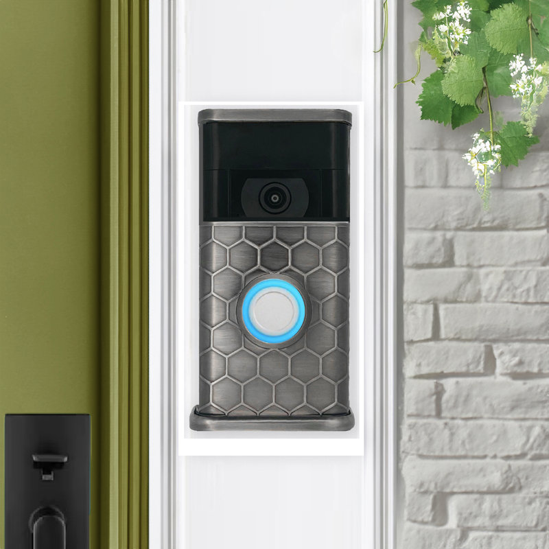 Housse de sonnette Honeycomb (compatible avec Ring 2nd Gen), Étain antique