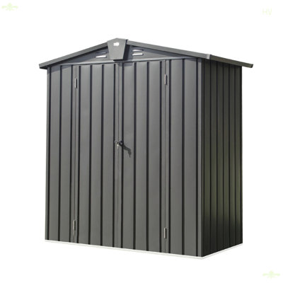Remise de rangement extérieure, remise de jardin en métal pour vélo, poubelle, outils, tondeuses à gazon, armoire de rangement extérieure en acier galvanisé avec porte verrouillable pour la cour, le patio, la pelouse