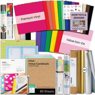 Cricut Explore and Maker Vinyl Materials and Tool Bundle