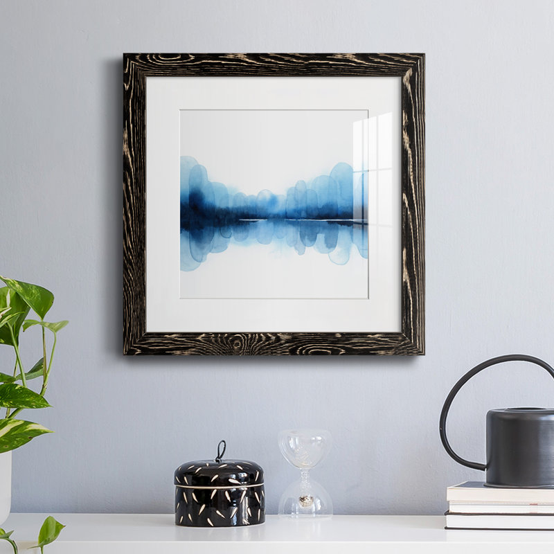 «Ultramarine Mirror II», reproduction encadrée de qualité supérieure - prête à être accrochée, H 31,5 po x l 31,5 po x P 1 po