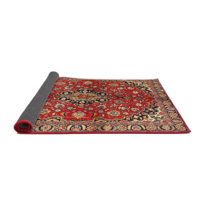 Tapis rouge/vert traditionnel Joffre, Carré 4 pi