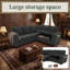 Canapé-lit d'angle en tissu texturé avec couchage gigogne et rangement-851481000