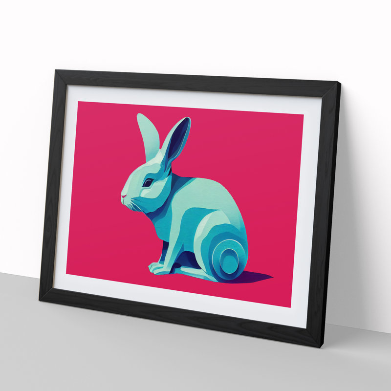 XH1022-6165X Modern Rabbit Art Vol.3 Abstract - Single Picture Frame Print, Black, 46cm H x 64cm W x 2cm D