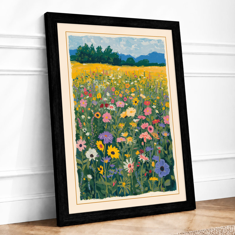 Wildflower Meadow Botanical - Print, Black, A4 - 29.7 x 21.0 cm