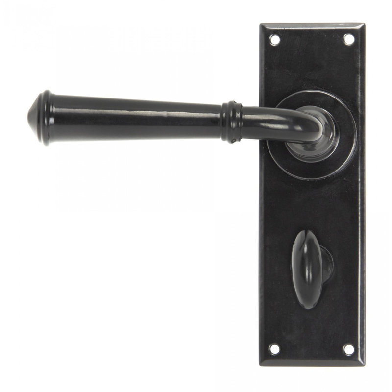 Regency Bathroom Door Handle Kit, Black