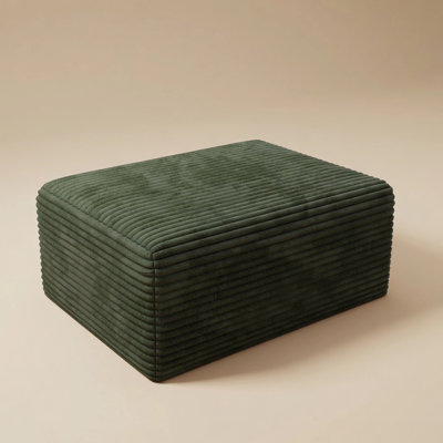 Upholstered Corduroy Square Ottoman – Fully Compressed, No Assembly Required