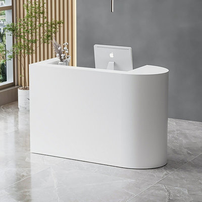 Contemporary Half-Circle Manufactured Wood Reception Desk