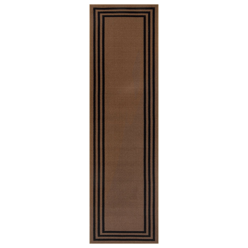 Tapis d'intérieur tissé à la machine Bolk, 2 pi x 12 pi, Brown