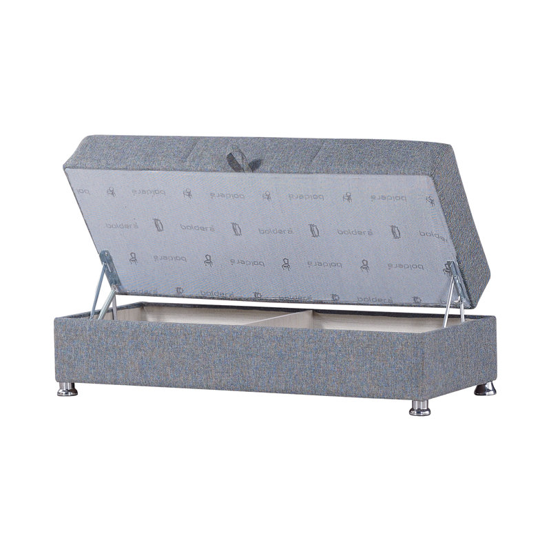 Glick Harmony Fabric Upholstered Modern Ottoman, Gray