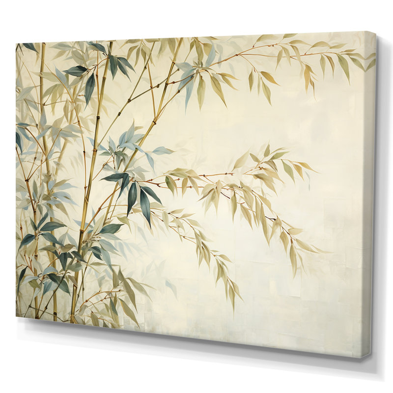 Minimalisme bambou sur toile, H 34 po x l 44 po x P 1,5 po, Toile tendue