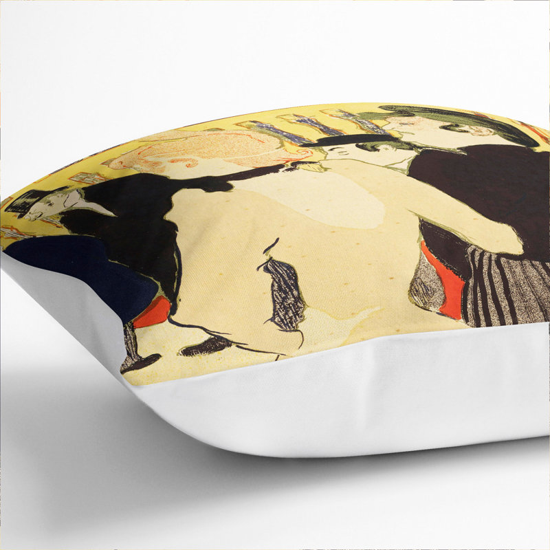 Two Women Square Throw Cushion, White, 40cm H x 40cm W x 15cm D