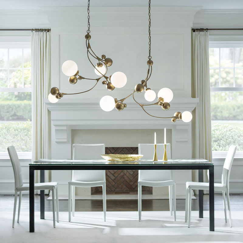 Sprig 4 - Light Unique/Statement Geometric Chandelier, Water, Sterling